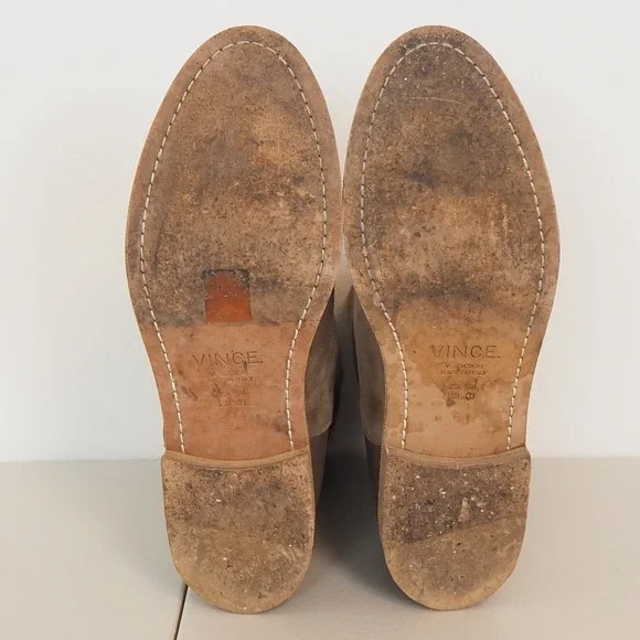 Vince Grayson Suede Leather Concealed Wedge Boots Women's Sz 9 EU 39 in Flint - Picture 8 of 10